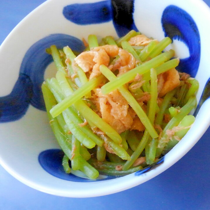 芋づると油揚げとツナの炒め煮